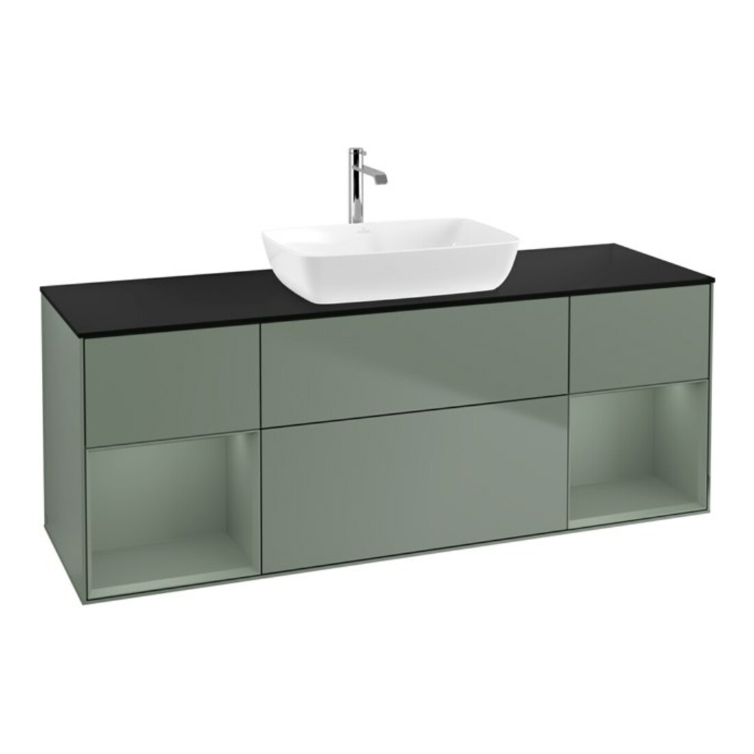 V&B Meuble sous lavabo Finion 160 cm, Pl b m, Rg Oli. m Lac, Oli. m Lac