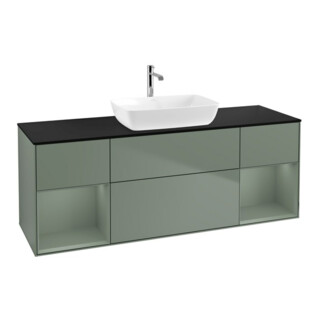 V&B Meuble sous lavabo Finion 160 cm, Pl b m, Rg Oli. m Lac, Oli. m Lac