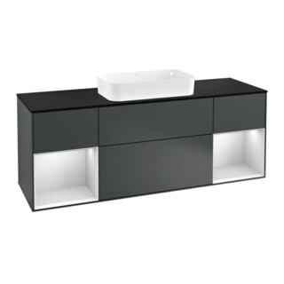 V&B Meuble sous-lavabo Finion 160 cm, Pl b m, Rg w m Lac, md bl. m Lac