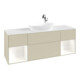 V&B Meuble sous lavabo Finion 160 cm, Pl blanc mat, Caisson blanc mat laqué, poignée gris mat laqué-4