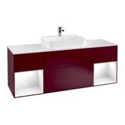 V&B Meuble sous lavabo Finion 160 cm, Pl blanc mat, Reg glo blanc laqué, Peo mat-1