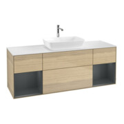 V&B Meuble sous-lavabo Finion 160 cm, pl blanc mat, rég méd mat laqué, oa ven-1
