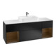 V&B Meuble sous lavabo Finion 160 cm, pl blanc mat, régule chêne sauvage, bleu mat Lac-1