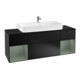 V&B Meuble sous lavabo Finion 160 cm, Pl blanc mat, Régule huileux mat laqué bleu-1