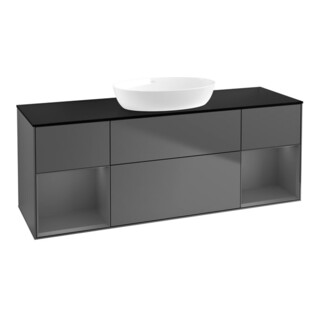 V&B Meuble sous lavabo Finion 160 cm, Pl blanc mat, Rg A mat laqué, Anthracite m
