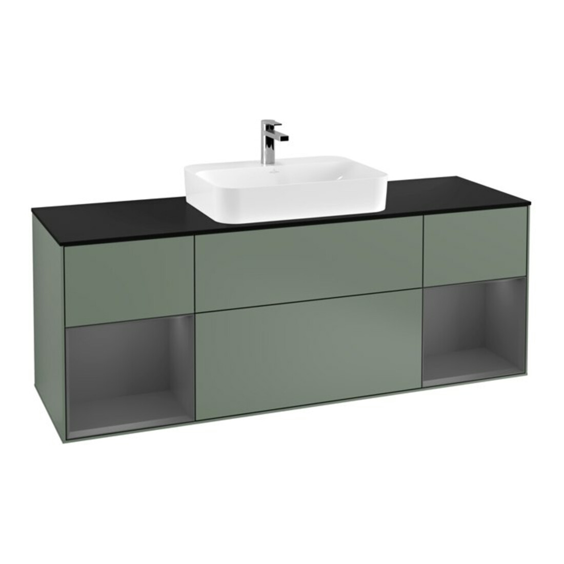 V&B Meuble sous lavabo Finion 160 cm, Pl blanc mat, Rg A mat laqué, Oli mat laqué