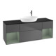 V&B Meuble sous lavabo Finion 160 cm, Pl blanc mat, Rg olivier mat laqué, Anthracite m-1