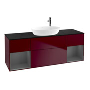 V&B Meuble sous lavabo Finion 160 cm, Pl blanc mat, Tiroir anthracite mat, Poignée métal-1
