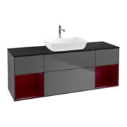 V&B Meuble sous-lavabo Finion 160 cm, Pl blanc mat, Tiroir Peo mat laqué, Anthracite m-1