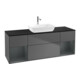 V&B Meuble sous-lavabo Finion 160 cm, Pl blanc mat, Tiroirs méd. mat laqué, Anthracite m-1