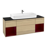 V&B Meuble sous-lavabo Finion 160 cm, Pl bleu, Étagère Peo, Lacqué, Oa ven
