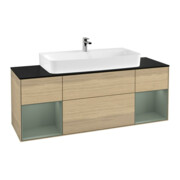 V&B Meuble sous lavabo Finion 160 cm, Pl bleu m, Étag Oli. m Lac, Oa ven