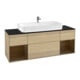 V&B Meuble sous-lavabo Finion 160 cm, Pl bleu m, Étagère noyer ven, Oa ven-1