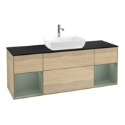 V&B Meuble sous lavabo Finion 160 cm, Pl bleu m, Étagère Oli. m Lac, Oa ven-1