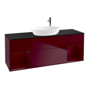 V&B Meuble sous lavabo Finion 160 cm, Pl bleu m, Étagère Peo m Lac, Peo m