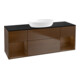 V&B Meuble sous lavabo Finion 160 cm, Pl bleu m, Reg noyer ven, noyer ven-1