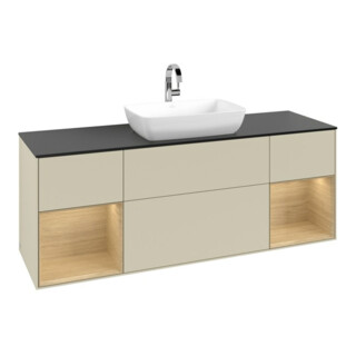V&B Meuble sous lavabo Finion 160 cm, Pl bleu m, Reg Oa ven, si Gr m Lac