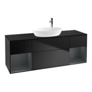 V&B Meuble sous-lavabo Finion 160 cm, Pl bleu mat, Étagère méd. mat laqué, bleu mat laqué
