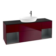 V&B Meuble sous lavabo Finion 160 cm, Pl bleu mat, Ray md mat laqué, Peo mat