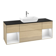 V&B Meuble sous lavabo Finion 160 cm, Pl bleu mat, Reg blanc mat Lac, Oa ven-1