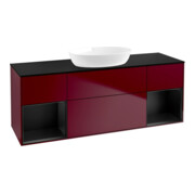 V&B Meuble sous lavabo Finion 160 cm, Pl bleu mat, Reg bleu mat Lac, Peo mat