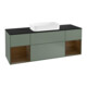 V&B Meuble sous-lavabo Finion 160 cm, Pl bleu mat, Reg bois de noyer, Oli mat laqué-1