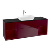 V&B Meuble sous lavabo Finion 160 cm, Pl bleu mat, Reg Peo mat Lac, Peo mat