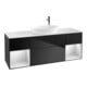 V&B Meuble sous lavabo Finion 160 cm, Pl w m, Étagère blanche laquée, bleu laqué-1