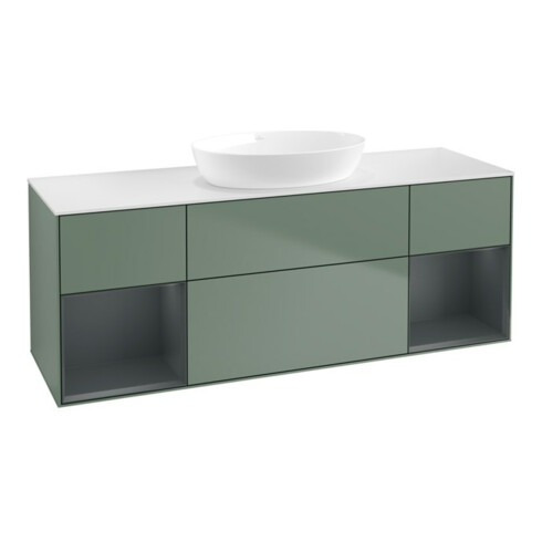 V&B Meuble sous lavabo Finion 160 cm, Pl w m, Reg md m Lac, Oli. m Lac