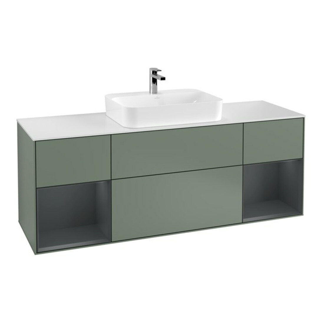 V&B Meuble sous-lavabo Finion 160 cm, Pl w m, Reg md m Laq, Oli. m Laq