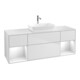V&B Meuble sous lavabo Finion 160 cm, placage blanc mat, façade brillante blanche, laqué blanc-1