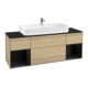V&B Meuble sous lavabo Finion 160 cm, placage bleu mat, étagère bleu mat Lac, Oa ven