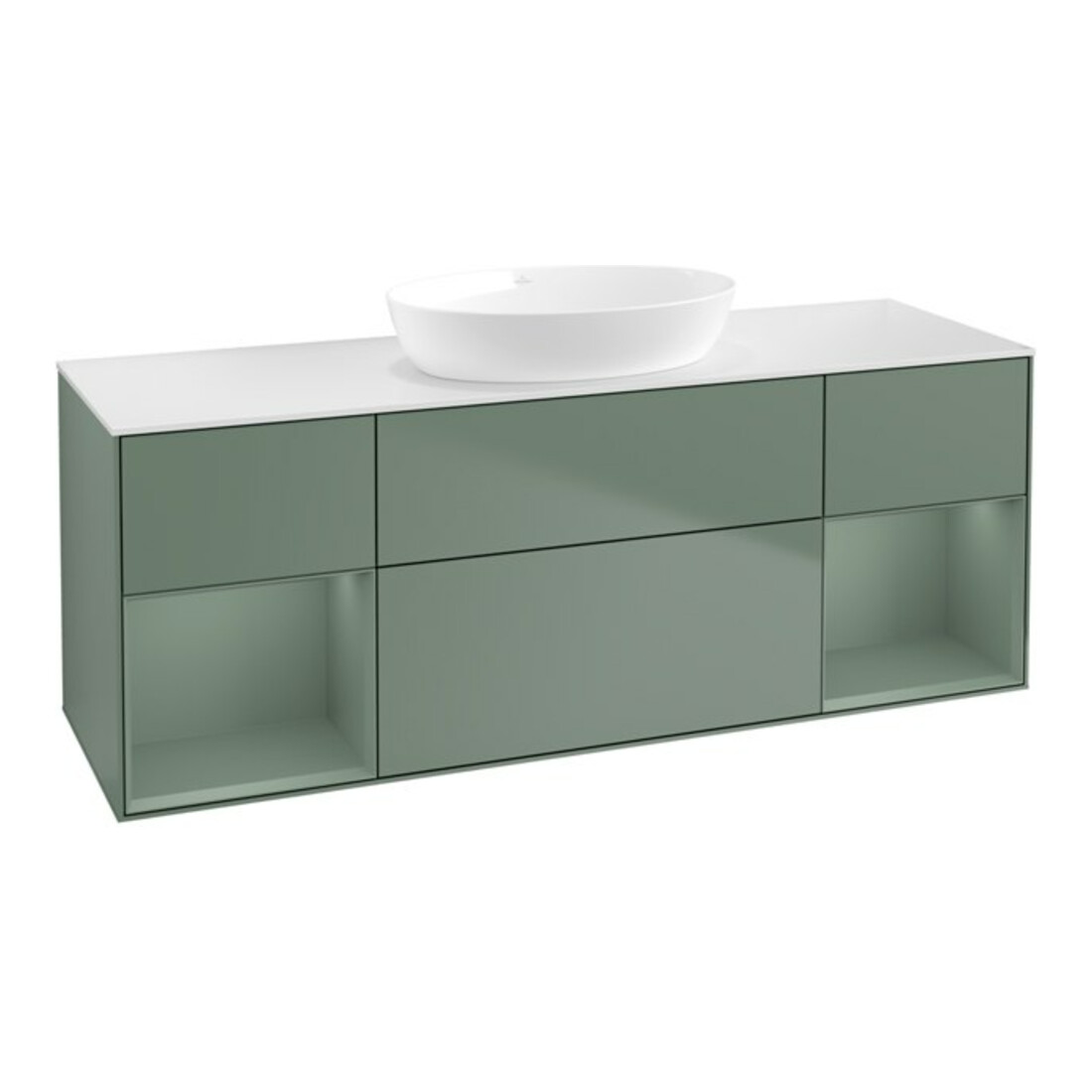 V&B Meuble sous lavabo Finion 160 cm, placage bois, chêne huilé mat lacqué