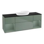 V&B Meuble sous lavabo Finion 160 cm, placage bois, chêne huilé mat laqué-1