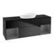 V&B Meuble sous lavabo Finion 160 cm, placage bois, face A, bleu mat laqué-1