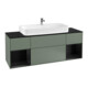 V&B Meuble sous lavabo Finion 160 cm, placage bois, laque bleu, olivier laqué-1