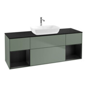 V&B Meuble sous-lavabo Finion 160 cm, placage bois, laqué brillant, olivier laqué