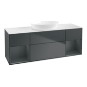 V&B Meuble sous lavabo Finion 160 cm, placage bois, laqué mat, laqué brillant