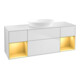 V&B Meuble sous-lavabo Finion 160 cm, placage bois, rangement doré mat laqué, blanc mat laqué-1