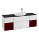 V&B Meuble sous lavabo Finion 160 cm, placage bois, tiroir avec laque, blanc avec laque-1
