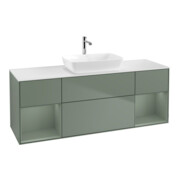 V&B Meuble sous lavabo Finion 160 cm, placage chêne, laqué huilé