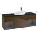 V&B Meuble sous lavabo Finion 160 cm, placage noyer, éclairage mural, Rg A m Lac-1