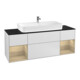 V&B Meuble sous-lavabo Finion 160 cm, placage Reg Oa, laque mate blanche-1