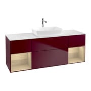 V&B Meuble sous lavabo Finion 160 cm, plaq. abattante blanc, rég. Oa ven, Peo m