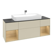 V&B Meuble sous lavabo Finion 160 cm, Reg Oa ven, Gris mat laqué-3