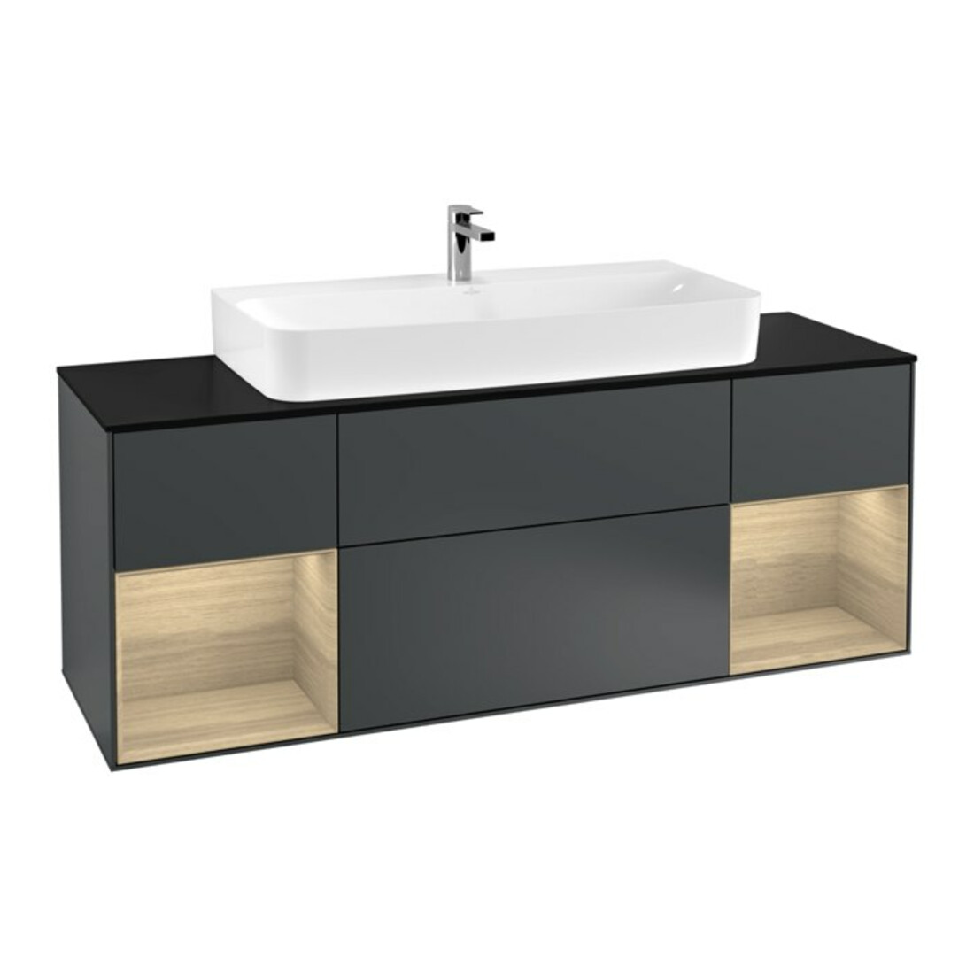 V&B Meuble sous lavabo Finion 160 cm, Reg Oa ven, laque mate bleu md