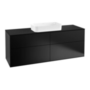 V&B Meuble sous lavabo Finion 160x60,3 cm, plan d'abattant bleu mat, bleu mat laqué