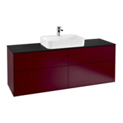V&B Meuble sous lavabo Finion 160x60,3 cm, plan de drainage bleu mat, Peony Matt