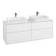 V&B Meuble sous lavabo Finion 160x60,3 cm, plan de toilette blanc brillant, laqué blanc-1
