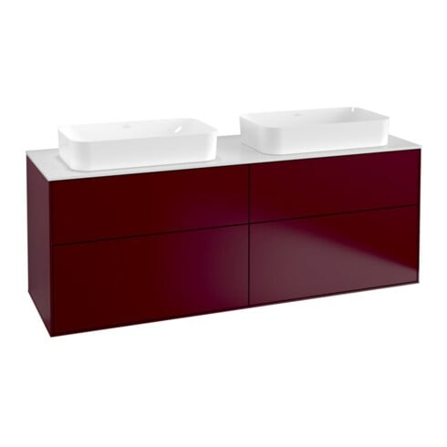 V&B Meuble sous-lavabo Finion 160x60,3 cm, plan de toilette blanc, Peony mat